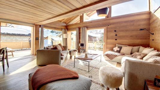 Rent in ski resort 7 room triplex chalet 12 people (EDELWEISS) - Chalet Eterlou - Les Menuires - Living room