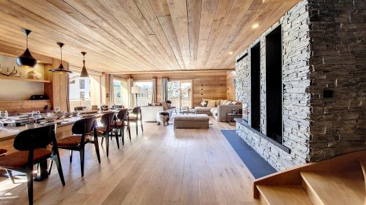 Rent in ski resort 7 room triplex chalet 12 people (EDELWEISS) - Chalet Eterlou - Les Menuires - Living room