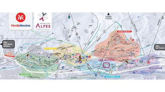 Soggiorno sugli sci La Résidence Asters - Les Menuires - Mappa