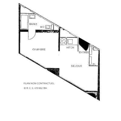 Location au ski Appartement 2 pièces 4 personnes (1320) - La Résidence Caron - Les Menuires - Plan