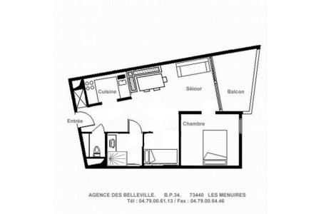 Alquiler al esquí Apartamento cabina 2 piezas para 5 personas (11) - La Résidence l'Armoise - Les Menuires - Plano