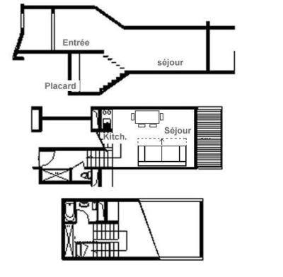 Rent in ski resort Studio sleeping corner 4 people (426) - La Résidence le Danchet - Les Menuires - Plan