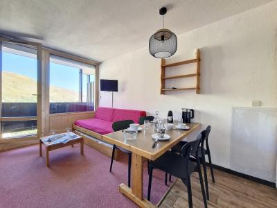 Skiverleih 2-Zimmer-Holzhütte für 4 Personen (508) - La Résidence le Villaret - Les Menuires - Wohnzimmer