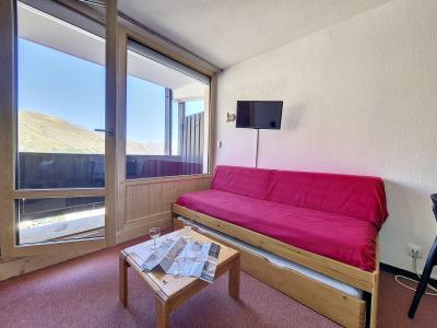 Skiverleih 2-Zimmer-Holzhütte für 4 Personen (508) - La Résidence le Villaret - Les Menuires - Wohnzimmer
