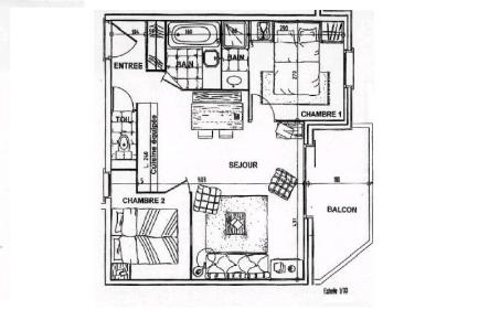 Soggiorno sugli sci Appartamento 3 stanze per 6 persone (006) - La Résidence les Alpages de Reberty - Les Menuires - Mappa
