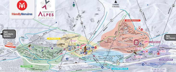 Soggiorno sugli sci La Résidence les Mélèzes - Les Menuires - Mappa