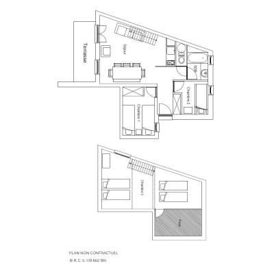 Аренда на лыжном курорте Апартаменты 4 комнат 8 чел. (532) - Les Balcons d'Olympie - Les Menuires - план