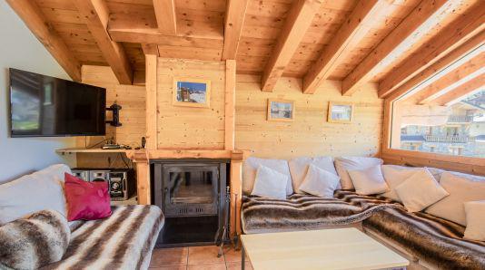Rent in ski resort 7 room duplex chalet 12 people (Jasmine) - Les Chalets de Bettaix - Les Menuires - Living room