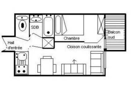 Wynajem na narty Apartament 2 pokojowy 4 osób (130) - Résidence Boedette D - Les Menuires - Plan