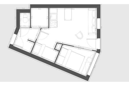 Location au ski Appartement 2 pièces 4 personnes (0126) - Résidence Boedette D - Les Menuires - Plan