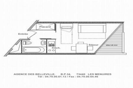 Аренда на лыжном курорте Квартира студия для 4 чел. (705) - Résidence de Caron - Les Menuires - план