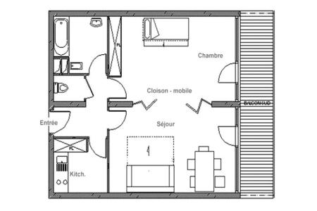 Skiverleih 2-Zimmer-Appartment für 5 Personen (AL0703) - Résidence des Alpages - Les Menuires - Plan