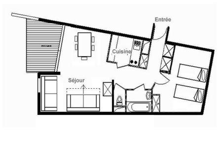 Alquiler al esquí Apartamento 2 piezas para 5 personas (330) - Résidence des Origanes - Les Menuires - Plano