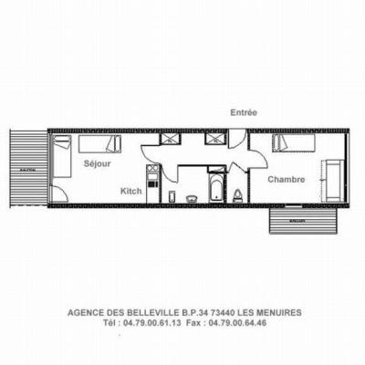 Skiverleih 2-Zimmer-Appartment für 6 Personen (905) - Résidence Dorons - Les Menuires - Plan