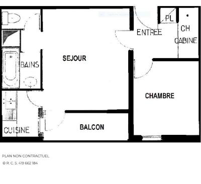 Location au ski Appartement 2 pièces 6 personnes (B53) - Résidence le Jettay - Les Menuires - Plan