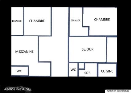 Wynajem na narty Apartament 3 pokojowy z antresolą 7 osób (C143) - Résidence le Jettay - Les Menuires - Plan