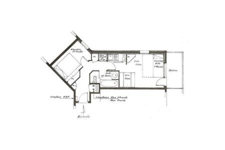 Skiverleih 2-Zimmer-Appartment für 4 Personen (116) - Résidence le Median - Les Menuires - Plan