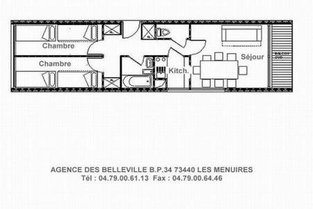 Alquiler al esquí Apartamento 3 piezas para 8 personas (86) - Résidence le Pelvoux - Les Menuires - Plano