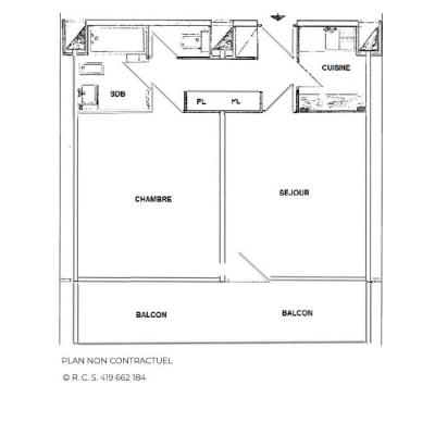 Skiverleih 2-Zimmer-Appartment für 6 Personen (21) - Résidence le Pra Coutin - Les Menuires - Plan