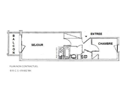 Alquiler al esquí Apartamento 2 piezas para 4 personas (1010) - Résidence le Valmont - Les Menuires - Plano