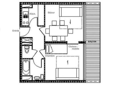 Soggiorno sugli sci Appartamento 2 stanze per 6 persone (615) - Résidence les Aravis - Les Menuires - Mappa