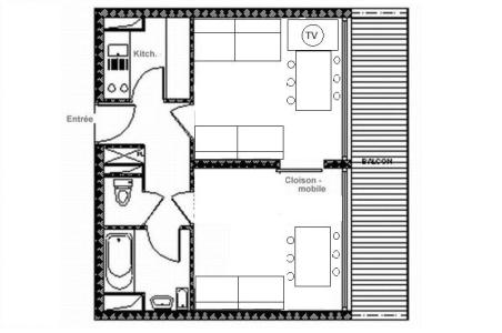 Soggiorno sugli sci Appartamento 2 stanze per 6 persone (316) - Résidence les Aravis - Les Menuires - Mappa