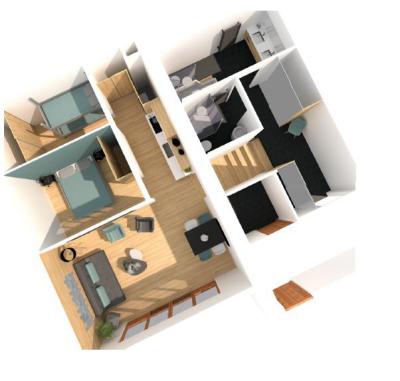 Rent in ski resort 2 room apartment 6 people (000B) - Résidence les Cristaux - Les Menuires - Plan