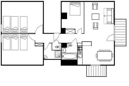 Rent in ski resort 4 room apartment 10 people (28) - Résidence les Cristaux - Les Menuires - Plan