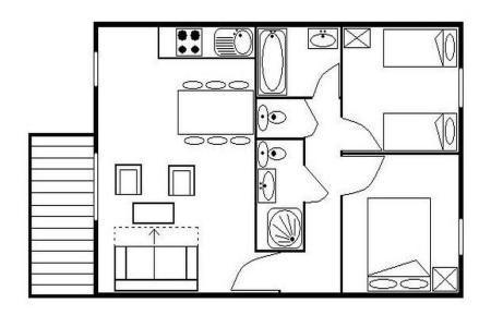 Soggiorno sugli sci Appartamento 3 stanze per 6 persone (24) - Résidence les Cristaux - Les Menuires - Mappa