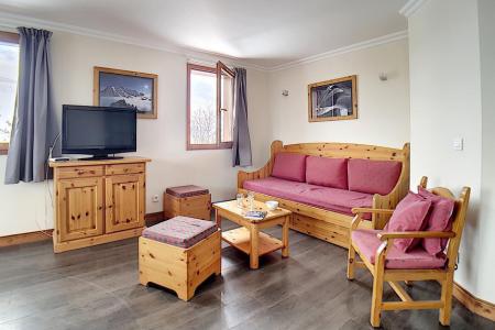 Ski verhuur Appartement 4 kamers 8 personen (25) - Résidence les Cristaux - Les Menuires - Woonkamer