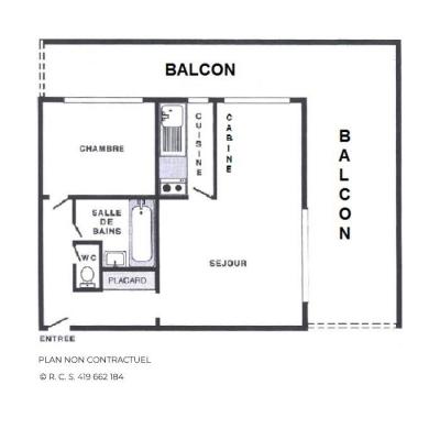 Location au ski Appartement 3 pièces alcôve 8 personnes (25) - Résidence Oisans - Les Menuires - Plan