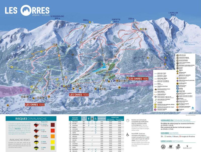 Ski verhuur BALCONS DES ORRES - Les Orres - Kaart