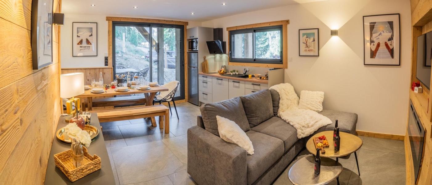 Rent in ski resort 3 room apartment 8 people - DOMAINE DU LOUP BLANC - Les Orres - Living room