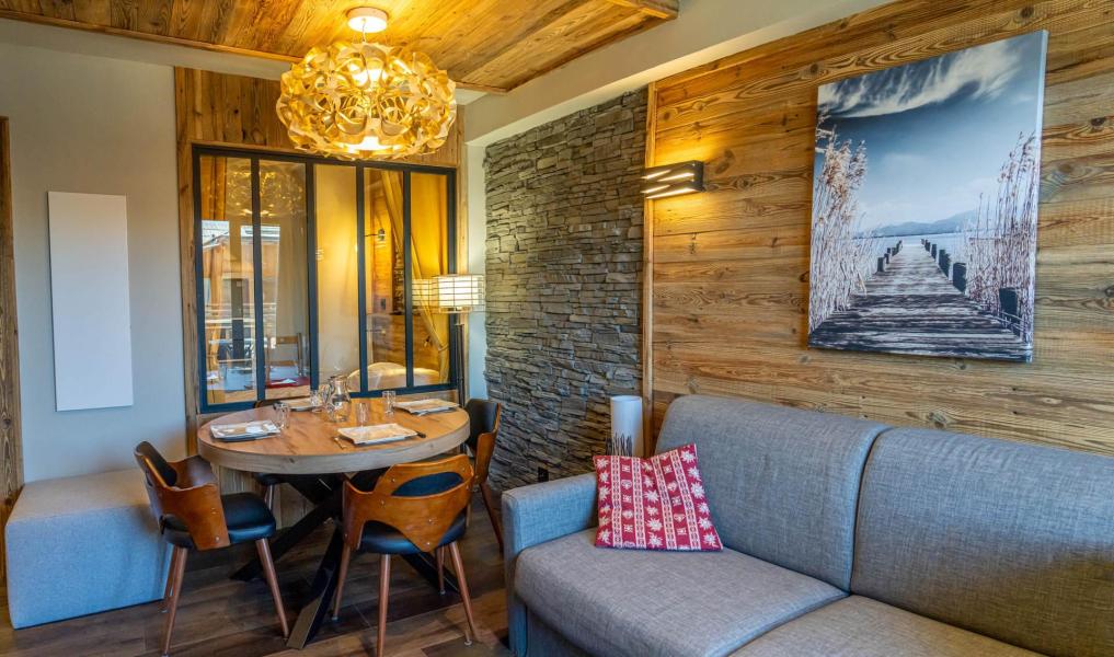 Rent in ski resort Studio sleeping corner 4 people (302) - Résidence les Edelweiss - Les Orres - Living room