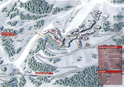 Ski verhuur Résidence les Erines - Mélèzes d'Or - Les Orres - Kaart