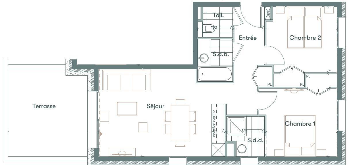 Soggiorno sugli sci Appartamento 3 stanze per 4 persone (C01) - AKASHA C - Les Saisies