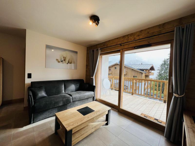 Ski verhuur Appartement 3 kamers 6 personen (D05) - AKASHA D - Les Saisies - Woonkamer