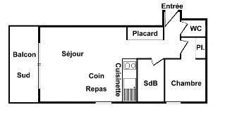 Skiverleih 2-Zimmer-Appartment für 6 Personen (012) - Chalet Alpenrose - Les Saisies - Plan