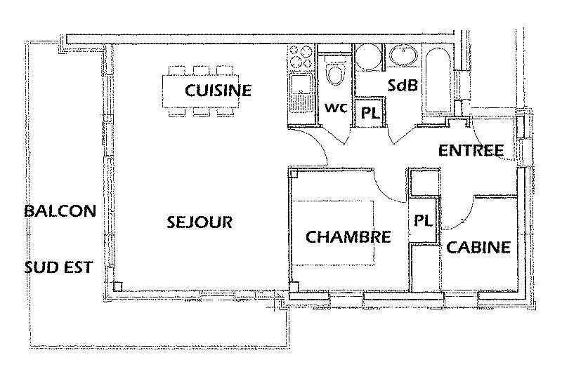Аренда на лыжном курорте Апартаменты 3 комнат кабин 7 чел. (4) - Chalet Amelie - Les Saisies - план