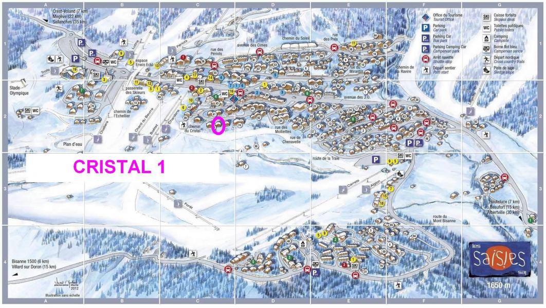 Ski verhuur Chalet Cristal 1 - Les Saisies - Kaart