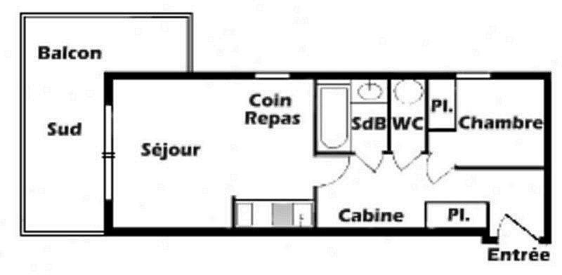 Alquiler al esquí Apartamento 2 piezas cabina para 6 personas (106) - Chalet Cristal 1 - Les Saisies - Plano