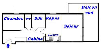 Alquiler al esquí Apartamento 2 piezas para 6 personas (CRI110) - Chalet Cristal 1 - Les Saisies - Plano