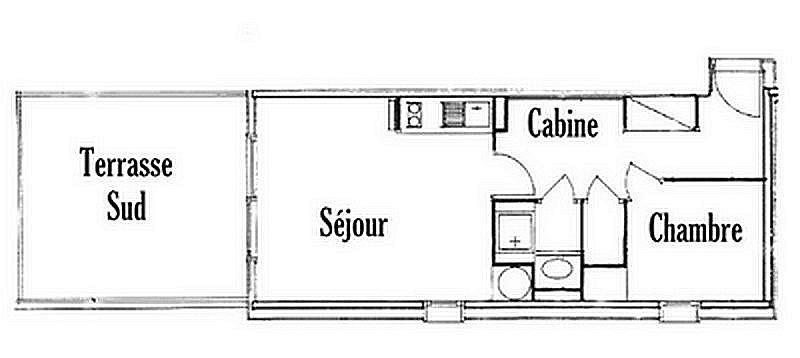 Rent in ski resort 2 room apartment cabin 4 people (CRI305) - Chalet Cristal 3 - Les Saisies - Apartment