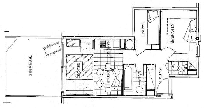 Skiverleih 2-Zimmer-Holzhütte für 6 Personen (603) - Chalet Cristal 6 - Les Saisies - Appartement