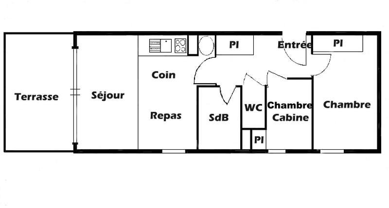 Rent in ski resort 3 room apartment cabin 6 people (604) - Chalet Cristal 6 - Les Saisies - Apartment
