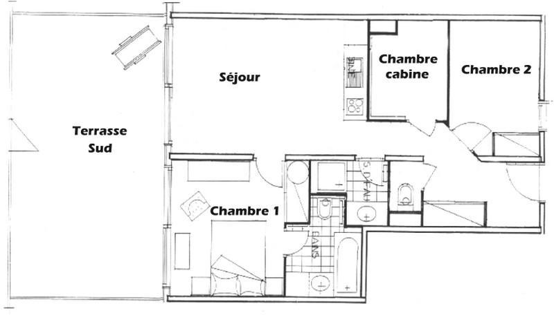 Location au ski Appartement 3 pièces cabine 8 personnes (602) - Chalet Cristal 6 - Les Saisies - Appartement