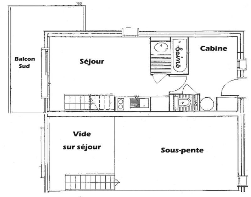 Аренда на лыжном курорте Квартира студия со спальней для 6 чел. (111) - Chalet du Lac 1 - Les Saisies - апартаменты