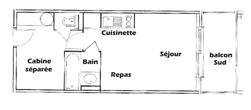 Rent in ski resort Studio sleeping corner 4 people (207) - Chalet du Lac 2 - Les Saisies - Apartment