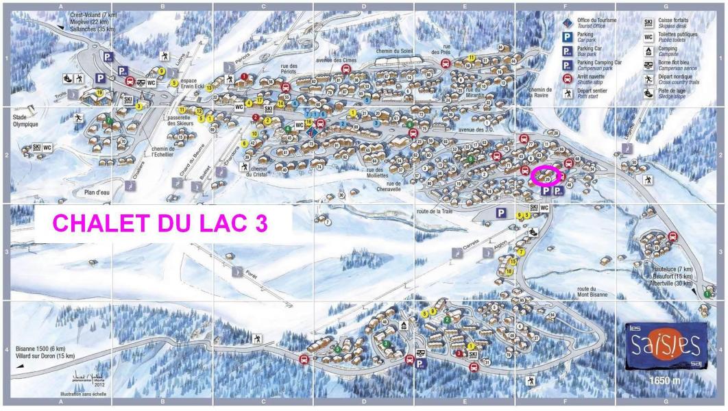 Ski verhuur Chalet du Lac 3 - Les Saisies - Kaart
