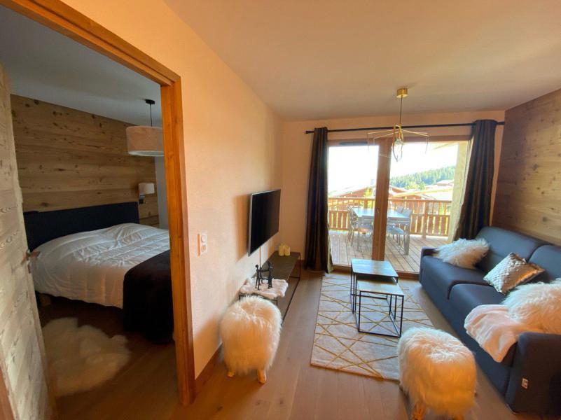Skiverleih Chalet Jorasse 2B - Les Saisies - Wohnzimmer